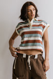 Niko Striped Top in Camel