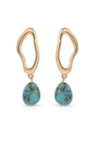 Open Circle Turquoise Dangle Earrings