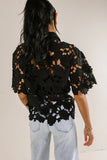 Floral Lace Button Up in Black FINAL SALE