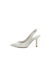 Pearl Embellished Peep Toe Slingback High Heels