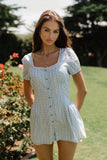 Aislynn Gingham Romper in Blue
