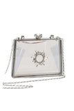 Womens Clear PVC Rhinestones Crossbody Evening Clutch Bags