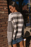 Yannah Striped Cardigan in Grey FINAL SALE