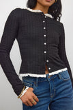 Sierra Lace Trim Blouse in Black FINAL SALE