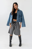 Wrenna Plaid Bermuda Shorts
