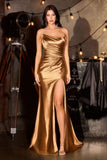 Baylor Gown Asymmetric Strapless Liquid Satin Dress
