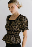 Tallie Floral Blouse in Mocha FINAL SALE