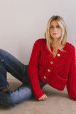 Janelle Knit Cardigan in Red FINAL SALE