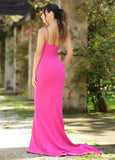 Cameron One Shoulder Gown Hot Pink Bodycon Dress
