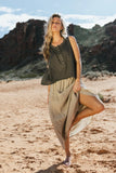 Mckenna Textured Skirt in Olive FINAL SALE