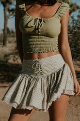 Andee Floral Mini Skirt in Yellow