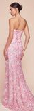 MARTA GOWN BLUE STRAPLESS FLORAL PRINTED SOFT CHIFFON DRESS