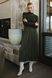 Zeda Midi Dress in Olive FINAL SALE
