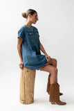 Zalara Denim Baby Doll Dress