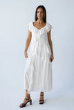 Quinton Ruffle Maxi Dress in Cream