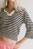 Mason Collared Sweater in Black FINAL SALE