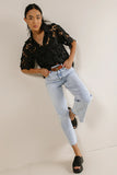 Floral Lace Button Up in Black FINAL SALE