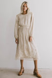 Andee Embroidered Midi Dress in Champagne FINAL SALE
