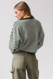 Miriam Striped Cardigan in Forest FINAL SALE