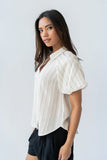 London Striped Button Up in Cream