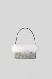 Womens Feather Rhinestones Evening Bagutte Bags