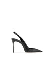 Green Slingback Mid Heel Stiletto Sandals