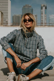 Regina Denim Jacket in Plaid Denim