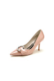Glitter Crystal Pointed Toe Wedding Heels Slingback Stiletto Bridal Shoes