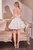 WL081 WEDDING MINI WITH BEADED FLORAL APPLIQUE Andrea Leo