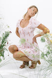 Harvey Floral Mini Dress in Pink