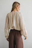 Elowen Button Up Blouse in Cream FINAL SALE