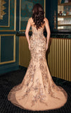 LINDEN GOWN FLORAL SEQUIN CORSET GOWN