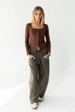 Pura Knit Top in Brown