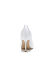 White Wedding Shoes Stiletto Heel Satin With Lace