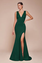 Cora Gown V Neckline Keyhole Back