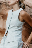 Rosa Striped Vest in Green