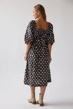 Gloria Floral Midi Dress in Black FINAL SALE