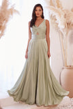 Marlena Gown A Line Keyhole Soft Satin Dress
