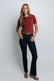 Halle Cable Knit Top in Red