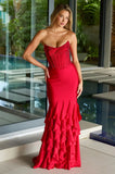 47200 Ava Presley Scoop Corset Dress With Ruffles