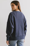 Ellis Waffle Knit Top in Navy FINAL SALE