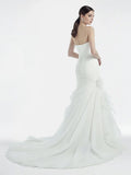 Sweetheart Mermaid Organza Wedding Dress With Ruching and Ruffles