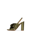 Satin Peep Toe Chunky Heel Outdoor Shoes With Bow Knot