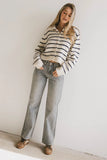 Dolly Striped Knit Cardigan in Navy FINAL SALE