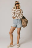 Kelsey Striped Sweater in Taupe FINAL SALE
