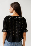 Suzie Embroidered Blouse in Black FINAL SALE
