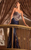 MYSTIQUE GOWN STRAPLESS BEADED BODICE EVENING DRESS