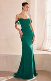Faye Gown Chiffon Off the Shoulder Fitted Dress