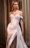 Hailee Gown Off White Lace Satin Fitted Gown