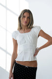 Mallory Pleated Blouse in White